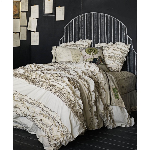 Anthropologie Other Tuxedo Ruffle Comforter Euros Poshmark